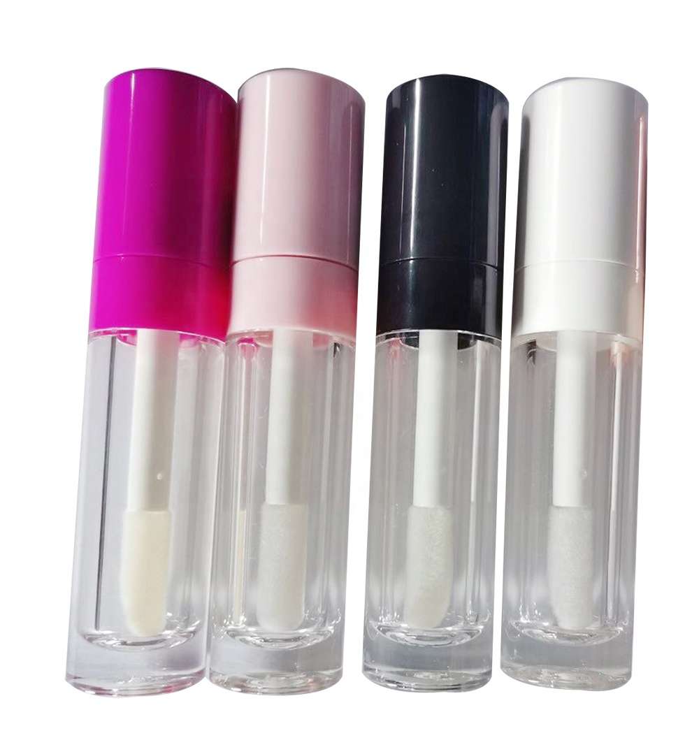 P-lan Stock Popular Round Empty Lip Gloss Bottle Container Wholesale 5.5ML 9ML Lipgloss Wand Tube With Big Brush Applicator